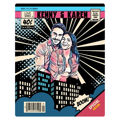 Personalized Comic Style City Lover 2 By Wanni 60 x50  Blanket Front