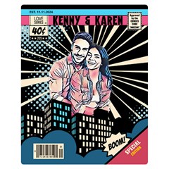 Personalized Comic Style City Lover 2 - Two Sides Premium Plush Fleece Blanket (Teen Size)