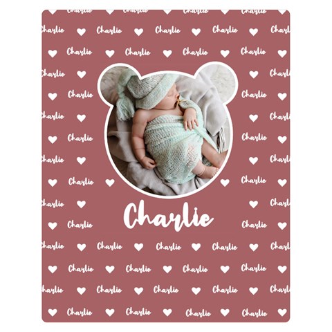 Personalized Name Photo Kids Baby Gift By Wanni 60 x50  Blanket Front