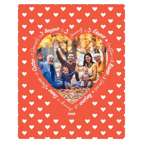 Personalized Family Name Photo Love Heart By Wanni 60 x50  Blanket Front