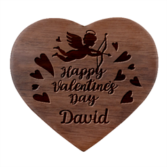 Personalized Happy Valentines Day Name Heart Wood Jewelry Box