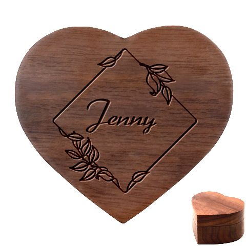 Personalized Name Heart Wood Jewelry Box By Joe Front