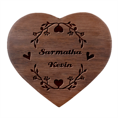 Personalized Couple Name Heart Wood Jewelry Box