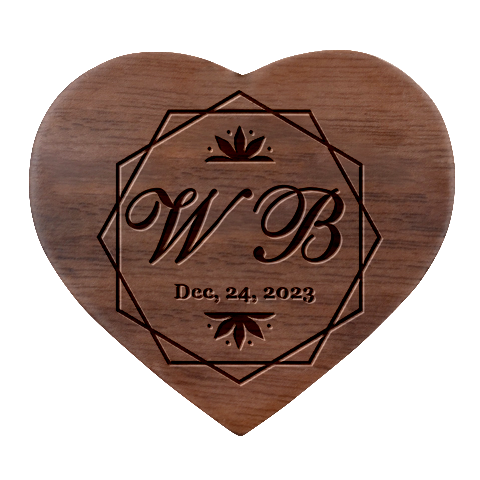 Personalized Wedding Initial Heart Wood Jewelry Box By Joe Front