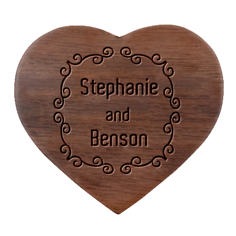 Personalized Couple Name Heart Wood Jewelry Box By Joe Front