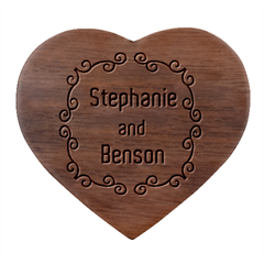 Personalized Couple Name Heart Wood Jewelry Box