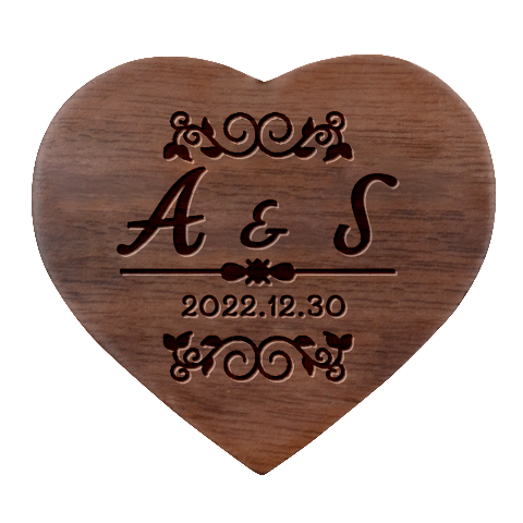 Personalized Wedding Initial Heart Wood Jewelry Box By Joe Front