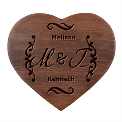Personalized Initial Name Heart Wood Jewelry Box