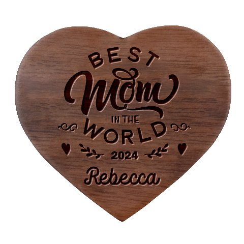 Personalized Best Mom Name Heart Wood Jewelry Box By Joe Front