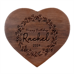 Personalized Happy Birthday Name Heart Wood Jewelry Box