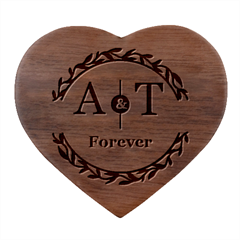 Personalized Couple Initial Heart Wood Jewelry Box