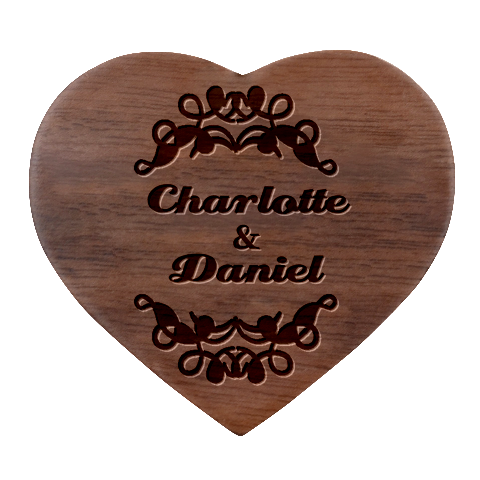 Personalized Couple Name Heart Wood Jewelry Box By Joe Front