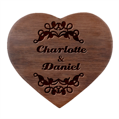 Personalized Couple Name Heart Wood Jewelry Box