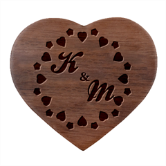 Personalized Couple Initial Heart Wood Jewelry Box
