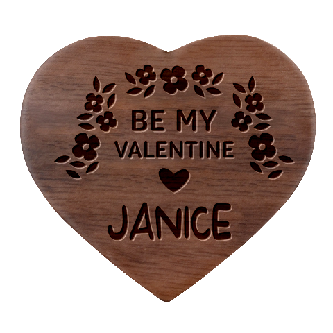 Personalized Be My Valentine Name Heart Wood Jewelry Box By Joe Front