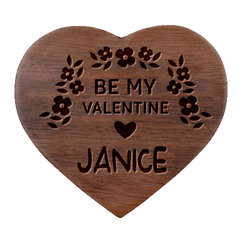 Personalized Be My Valentine Name Heart Wood Jewelry Box