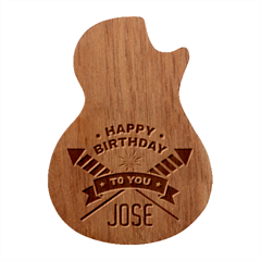 Personalized Happy Birthday Name Guitar Picks Set - Guitar Shape Wood Guitar Pick Holder Case And Picks Set