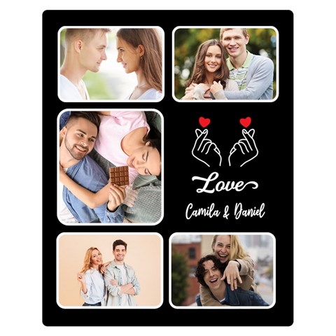 Personalized Love Couple Photo Name Medium Blanket By Joe 60 x50  Blanket Front