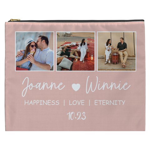 Personalized Couple Photo Names Cosmetic Bag By Joe Front