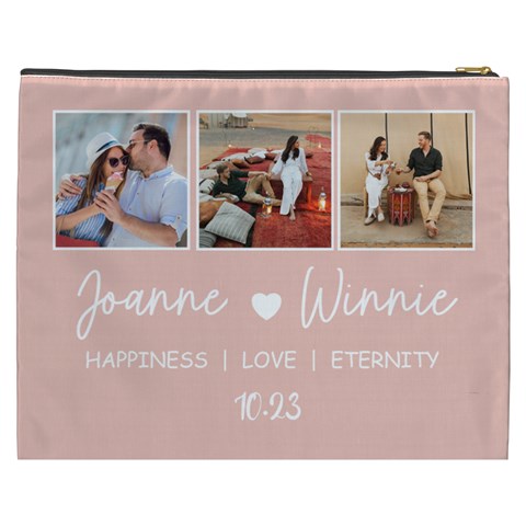 Personalized Couple Photo Names Cosmetic Bag By Joe Back