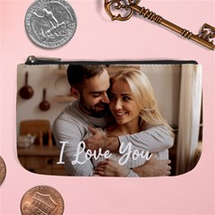 Personalized Couple Photo Anniversary Large Coin Purse