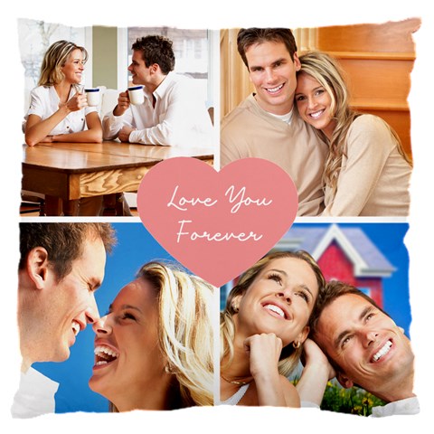 Personalized Love Couple Photo Name Baby Flannel Cushion By Joe Front