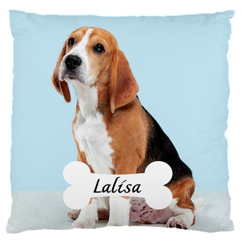 Personalized Dog Photo Name Baby Flannel Cushion By Joe Front