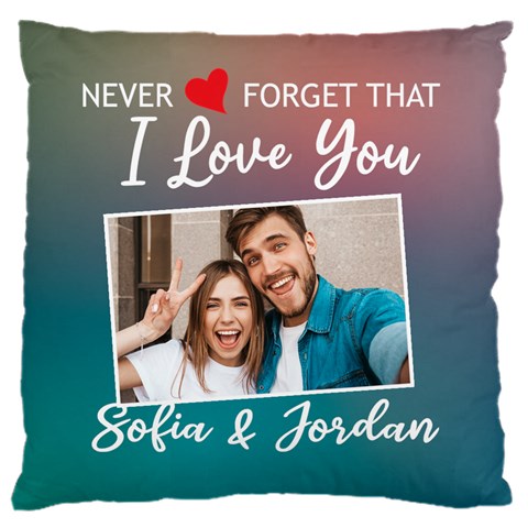 Personalized I Love You Couple Photo Name Baby Flannel Cushion By Joe Front