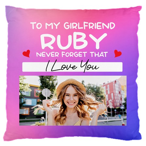 Personalized I Love You Couple Photo Name Baby Flannel Cushion By Joe Front