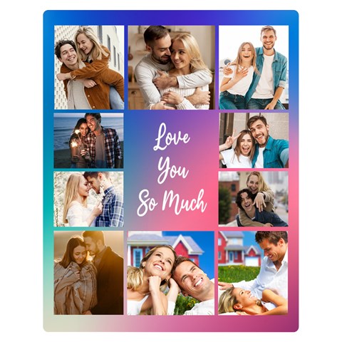 Personalized Love Couple 10 Photo Blanket By Joe 60 x50  Blanket Front