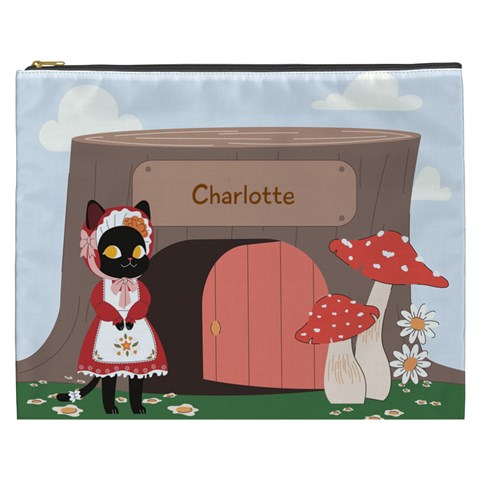Personalized Cat Cosmetic Bag Cosmetic Bag By Katy Front