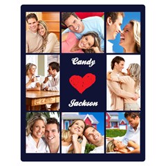 Personalized I Love You Couple 8 Photo Blanket - Two Sides Premium Plush Fleece Blanket (Medium)
