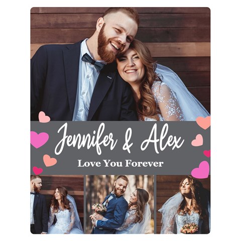 Personalized Love You Forever Couple Photo Name Blanket By Joe 60 x50  Blanket Front
