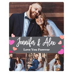 Personalized Love You Forever Couple Photo Name Blanket - Two Sides Premium Plush Fleece Blanket (Medium)