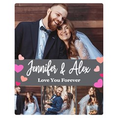 Personalized Love You Forever Couple Photo Name Blanket (5 styles) - Two Sides Premium Plush Fleece Blanket (Medium)