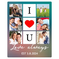 Personalized Love Always Couple Photo Blanket - Two Sides Premium Plush Fleece Blanket (Medium)