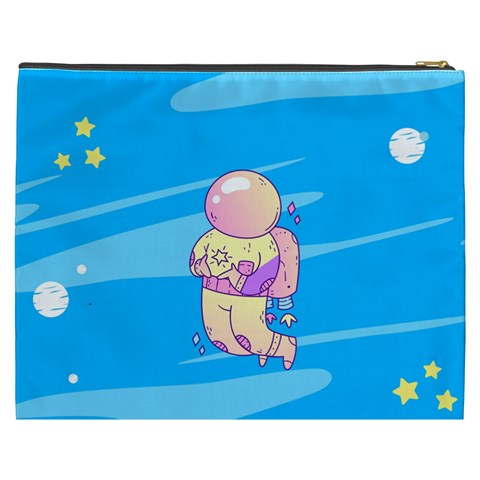 Personalized Cat Space Cosmetic Bag Cosmetic Bag By Katy Back