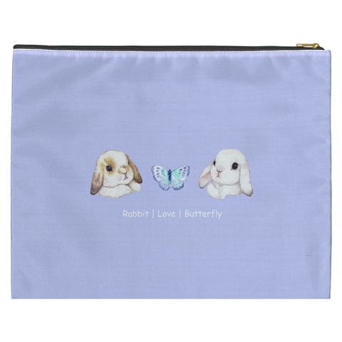 Personalized Rabbit Cosmetic Bag Cosmetic Bag By Katy Back