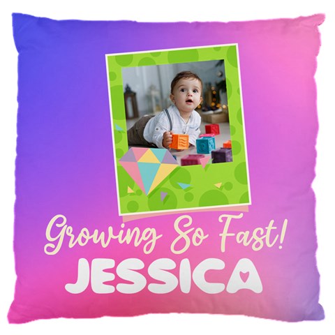 Personalized Baby Photo Name Cushion By Joe Front