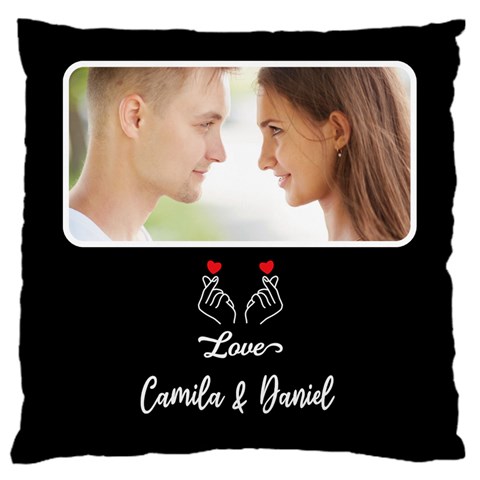 Personalized Love Couple Photo Name Cushion By Joe Front