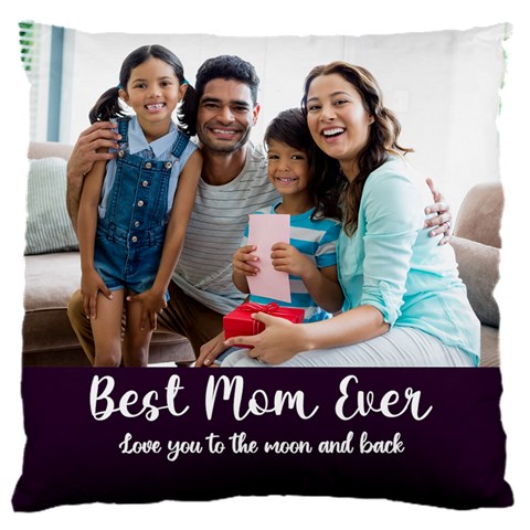 Personalized Best Mom Dad Ever Photo Name Cushion By Joe Front