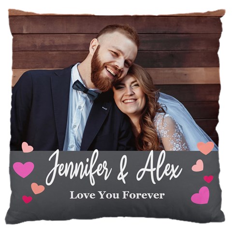 Personalized Love You Forever Couple Photo Name Cushion By Joe Front
