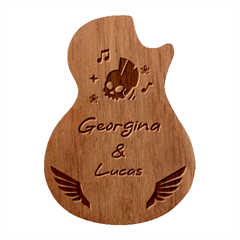Personalized couple rock Guitar Picks Set - Guitar Shape Wood Guitar Pick Holder Case And Picks Set