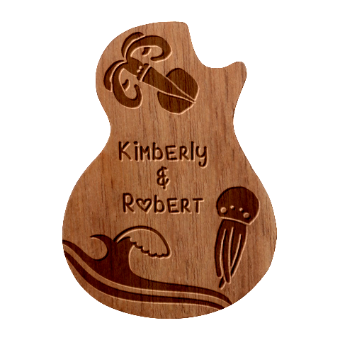 Personalized Couple Sea Guitar Picks Set By Katy Front