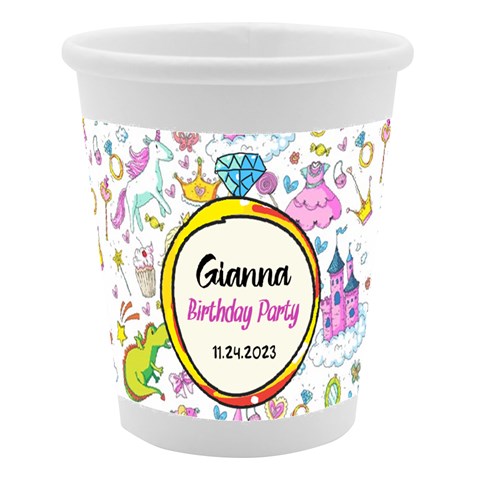Personalized Princess Birthday Name Paper Cup By Joe Center