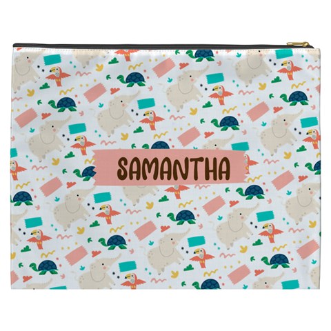 Personalized Animal Illustration Names Cosmetic Bag By Joe Back