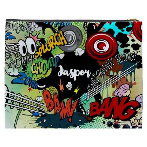 Personalized Comics Style Name Cosmetic Bag By Joe Back