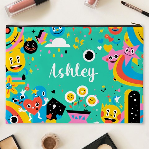 Personalized Funny Illustration Name Cosmetic Bag By Joe Back