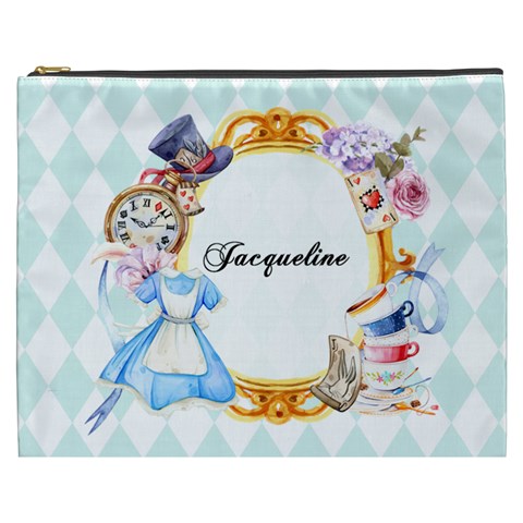 Personalized Alice In Wonderland Name Cosmetic Bag By Katy Front