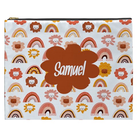 Personalized Cat Illustration Name Cosmetic Bag By Joe Front